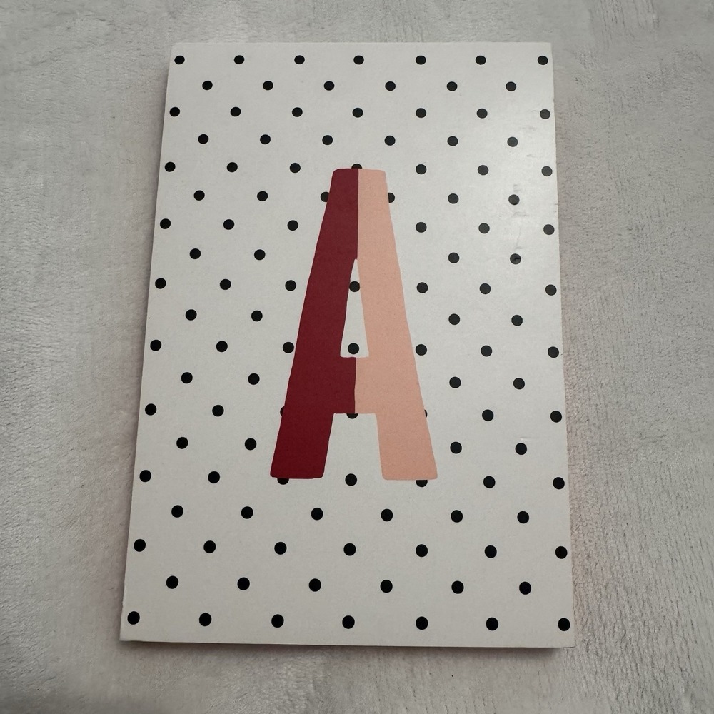 Kate Spade New York Monogram A Polka Dot Notepad Journal Stationery Designer NEW